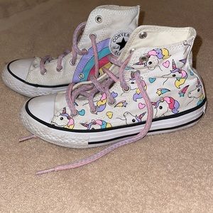 Converse Chuck Taylor high top unicorn/rainbow shoes size 1